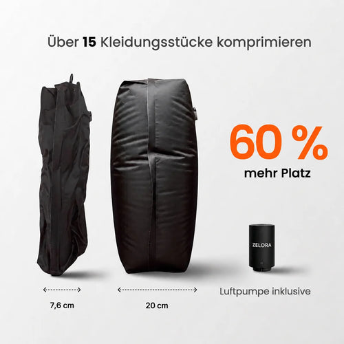 ZELORA Kompressionstasche und Pumpe